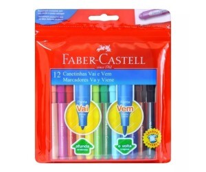Canetinha 12 Cores Vai e Vem - Faber-Castell