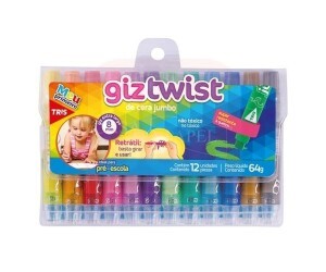 Giz de Cera 12 Cores Jumbo - Tris