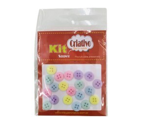 Botão Colorido 11mm C/20 - Kit Criativo