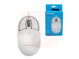 Mouse Com Fio Classic Conexão USB 1200dpi Cabo de 120cm 3 Botões Branco - MO302