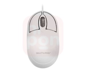 Mouse Com Fio Classic Conexão USB 1200dpi Cabo de 120cm 3 Botões Branco - MO302