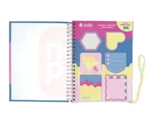 Folha de Bloco de Notas P/ Caderno Smart 6 Blocos Hello Dac