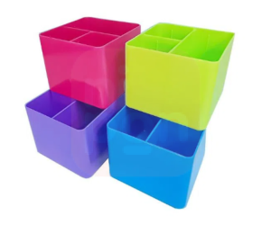 Porta Objeto Full Color C/ 3 Divisórias - Verde Kripton