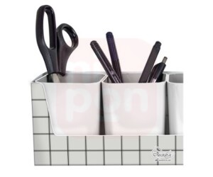 Kit com 4 Porta Objetos Minimal E Branco