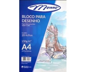 BLOCO A4 DESENHO 150G BRANCO LISO