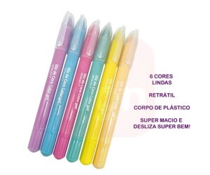 Giz de Cera Retrátil Gel Pastel