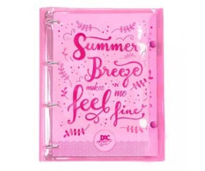 Fichário Universitário Breeze Cristal Rosa + 192 Folhas