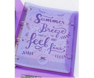 Fichário Universitário Breeze Cristal Roxo + 192 Folhas