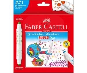Canetinha 10 Cores SuperDuo + Carimbo - Faber-Castell