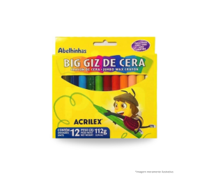 Giz de Cera 12 Cores Big - Acrilex