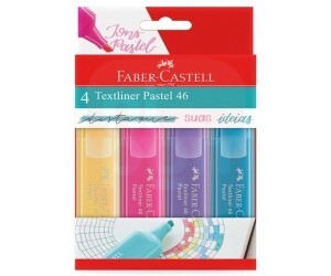 Marca Texto 4 Cores Pastel TEXTLINER 46 - Faber-Castell