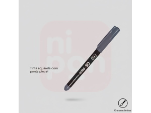 Caneta Marcador Brush Aquarelável CIS - Cinza