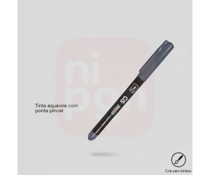 Caneta Marcador Brush Aquarelável CIS - Cinza