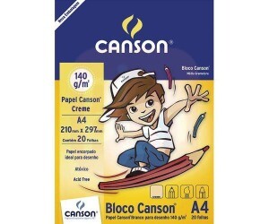 Bloco de Papel Creme 140g A4 20 Folhas - Canson