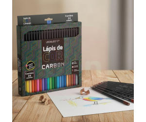 Lápis De Cor Carbon Line 24 Cores Redondo - Leo&leo