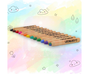 Giz de Cera Amadeirado 12 Cores 4 em 1 - Leo&Leo