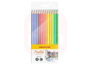 Lápis de Cor 12 Cores Pastel - Compactor
