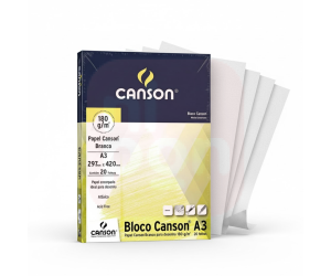 Bloco Desenho A3 180g 20 Folhas Branco - Canson