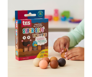 Massa de Modelar Super Soft Tons de Pele – Caixa com 6 Cores