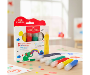 Tinta Guache Pincel Jumbo 6 Cores Faber-Castell – Cores Vivas e Divertidas