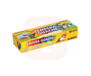 Tinta Tempera Guache 12 Cores 15ml - Acrilex
